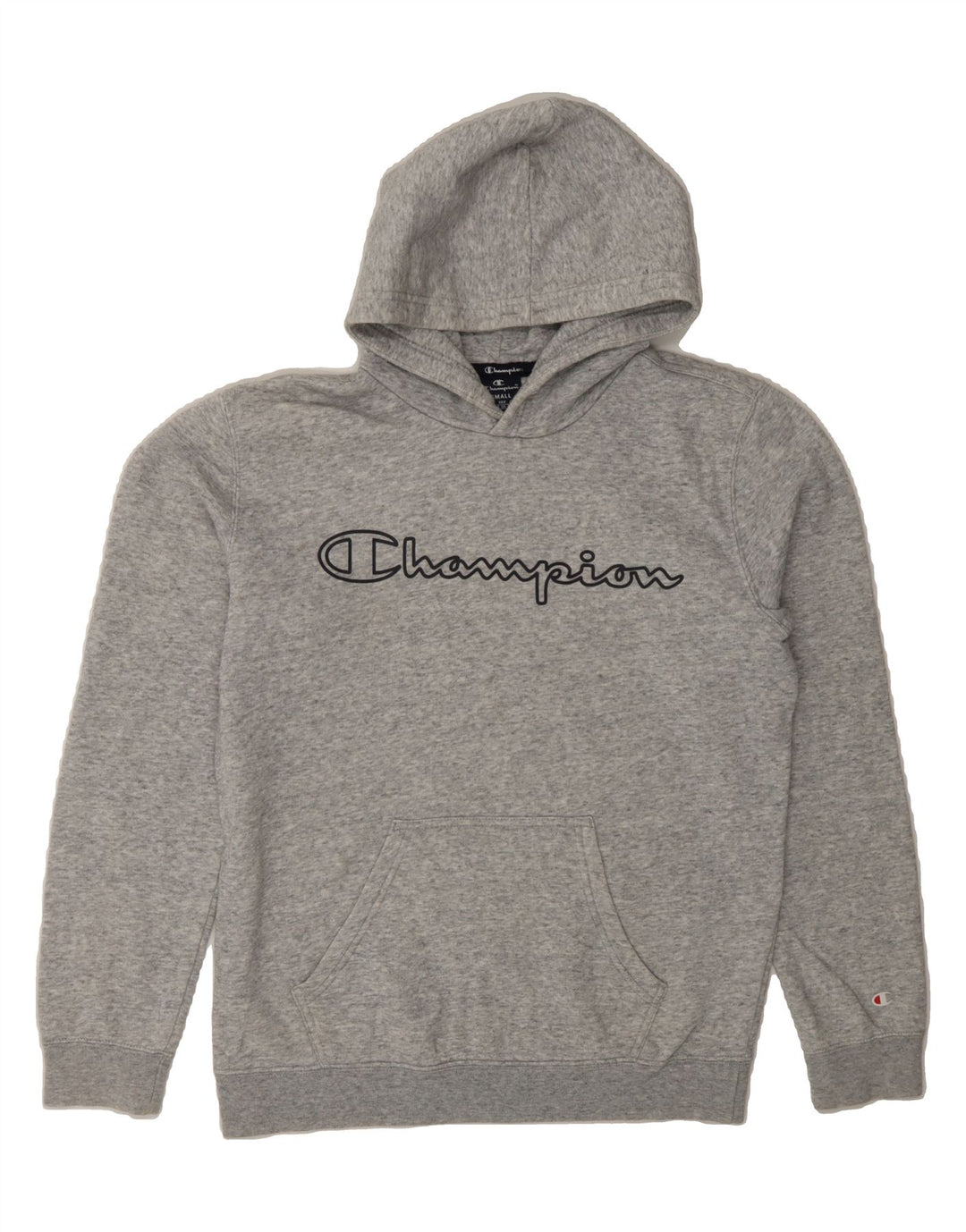 CHAMPION Mens Graphic Hoodie Jumper Small Grey Vintage Champion and Second-Hand Champion from Messina Hembry 