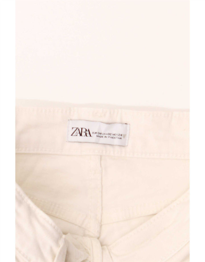 Jeansy damskie Bootcut Zara EU 34 2XS W24 L25 Białe