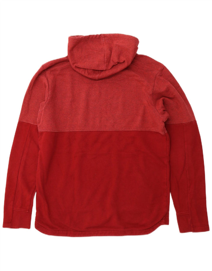 ADIDAS Mens Hoodie Jumper Medium Red Flecked Cotton