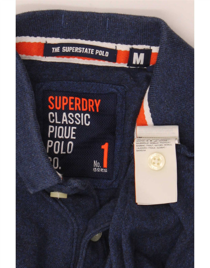 Męska koszulka polo Superdry z grafiką, średnia, granatowa, bawełniana