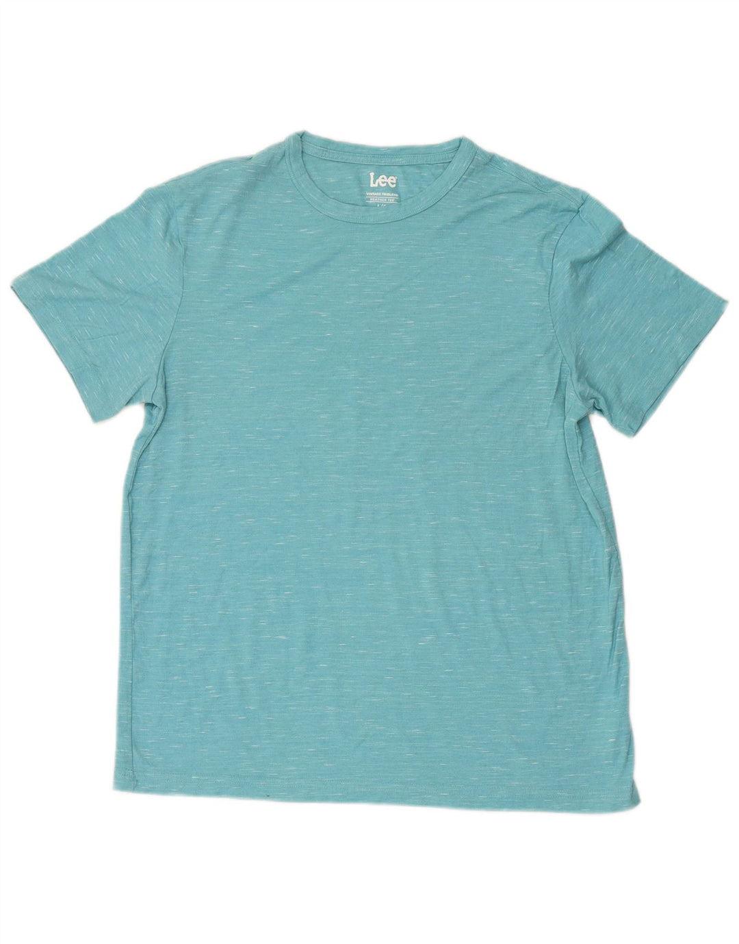 LEE Mens T-Shirt Top Large Turquoise Flecked Cotton
