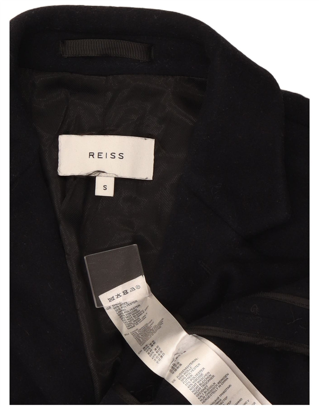 Płaszcz męski Reiss UK 36 Small, granatowy, wełniany