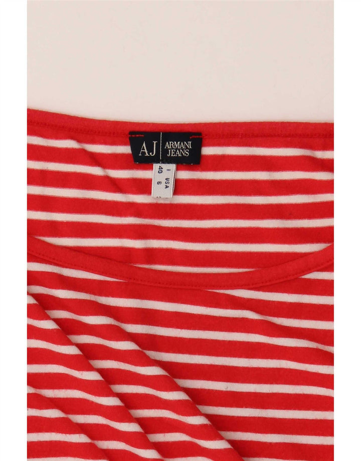 Damski top Armani Jeans z rękawem 3/4, UK 10, w małe czerwone paski