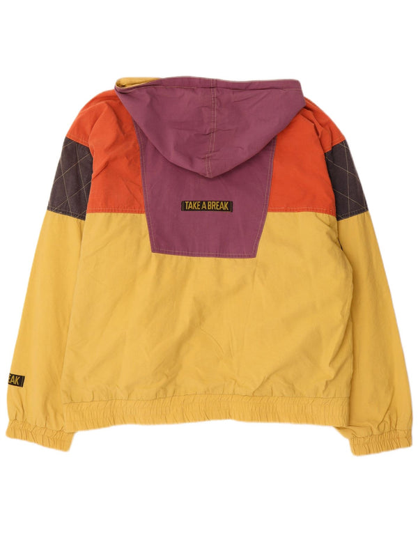 Rodeo Mens Loose Fit Graphic Bomber Jacket UK 38 Medium Yellow Colourblock