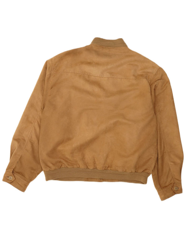 Męska kurtka bomber w stylu vintage UK 42 XL, brązowy poliester