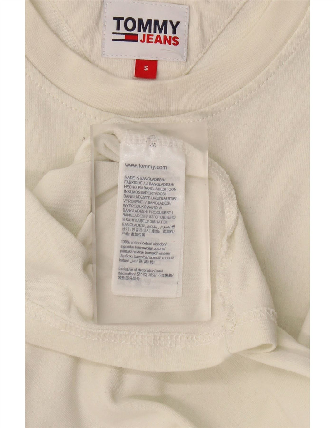 TOMMY HILFIGER Mens T-Shirt Top Small White Cotton Vintage Tommy Hilfiger and Second-Hand Tommy Hilfiger from Messina Hembry 
