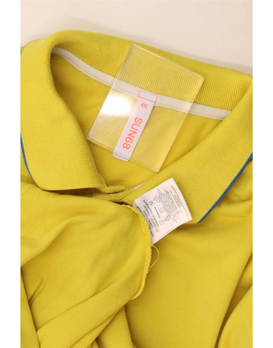 Męska koszulka polo Sun68 2XL, żółta, bawełniana