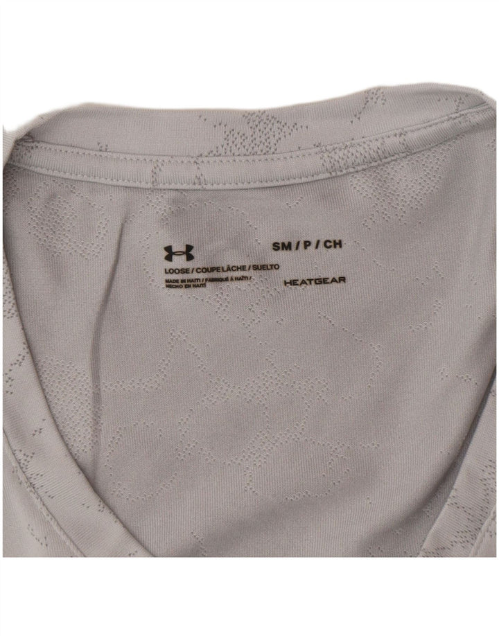 Damska koszulka Under Armour Heat Gear z abstrakcyjnym wzorem, UK 10, mała, szara