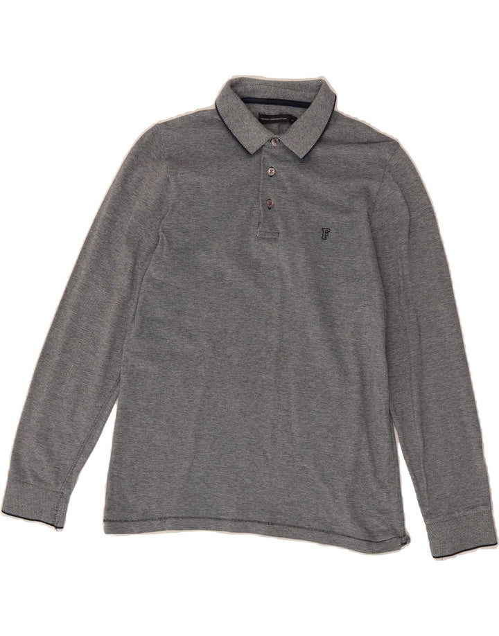 FRENCH CONNECTION Mens Long Sleeve Polo Shirt Medium Navy Blue Cotton Vintage French Connection and Second-Hand French Connection from Messina Hembry 