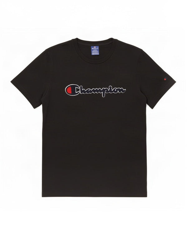 Męski T-shirt Champion z grafiką, duży, czarny, bawełniany