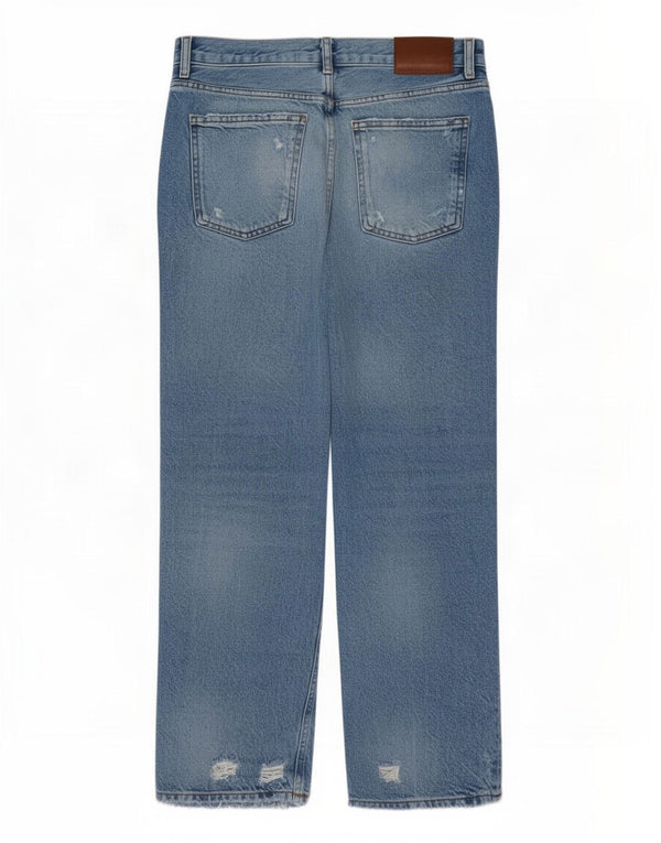Zara Womens Distressed Tapered Jeans EU 38 Small W28 L26 Blue