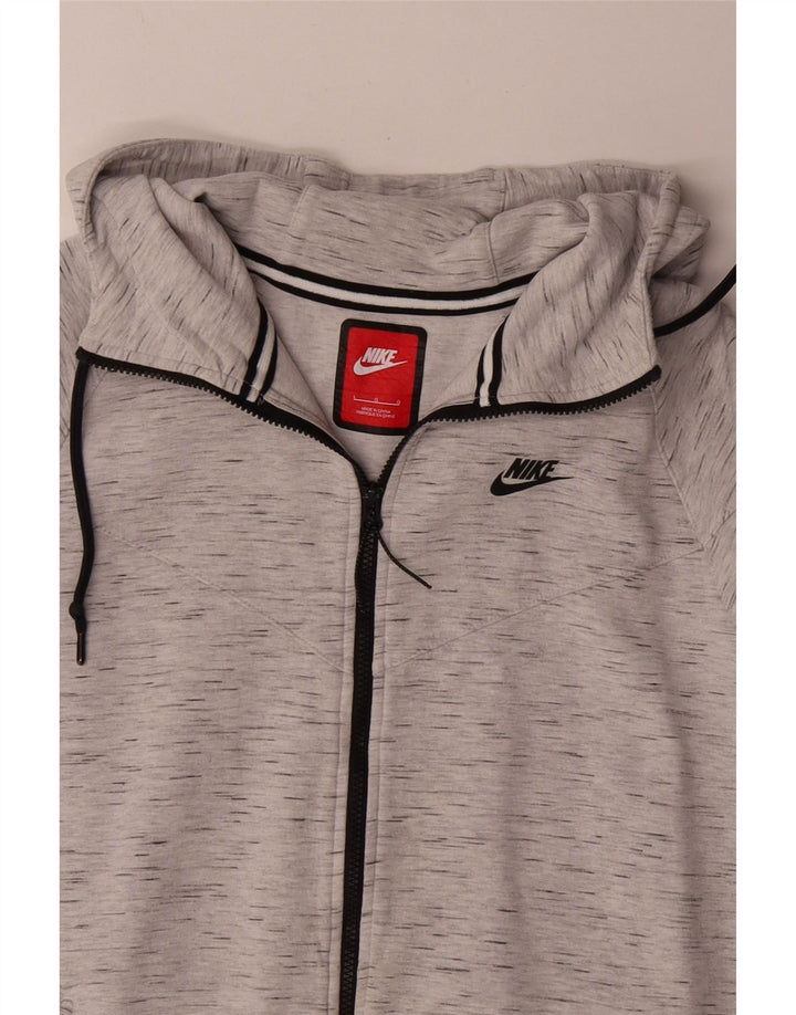 Męski sweter z kapturem i zamkiem błyskawicznym Nike, duży, szary, bawełniany w cętki