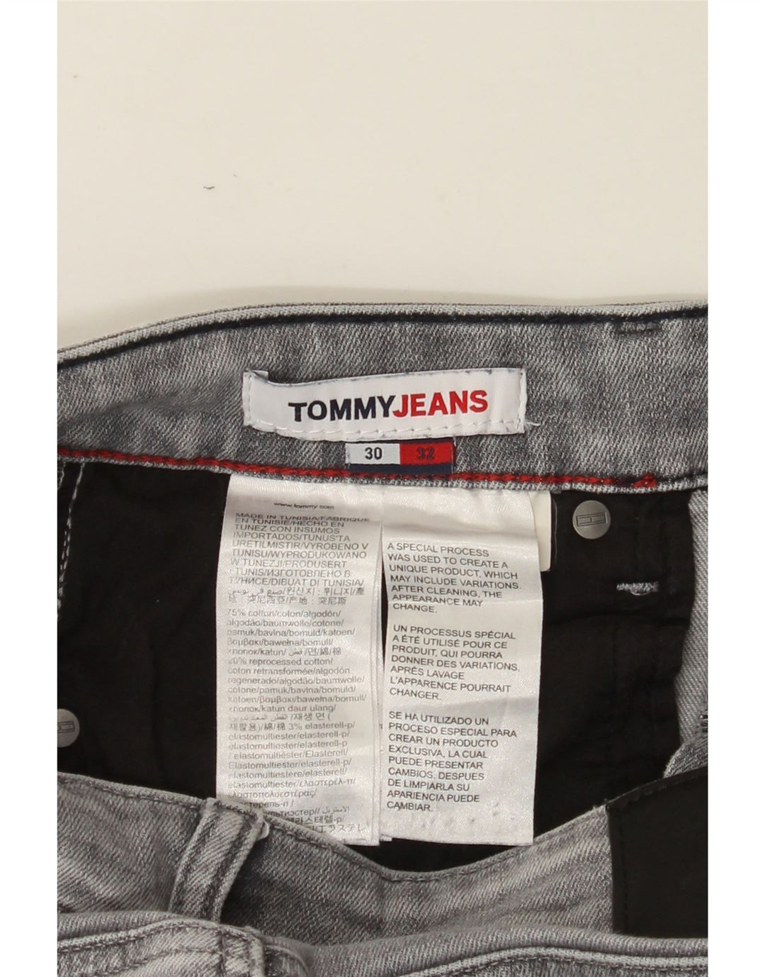 TOMMY HILFIGER Męskie jeansy Scanton Slim W30 L32 Szara bawełna