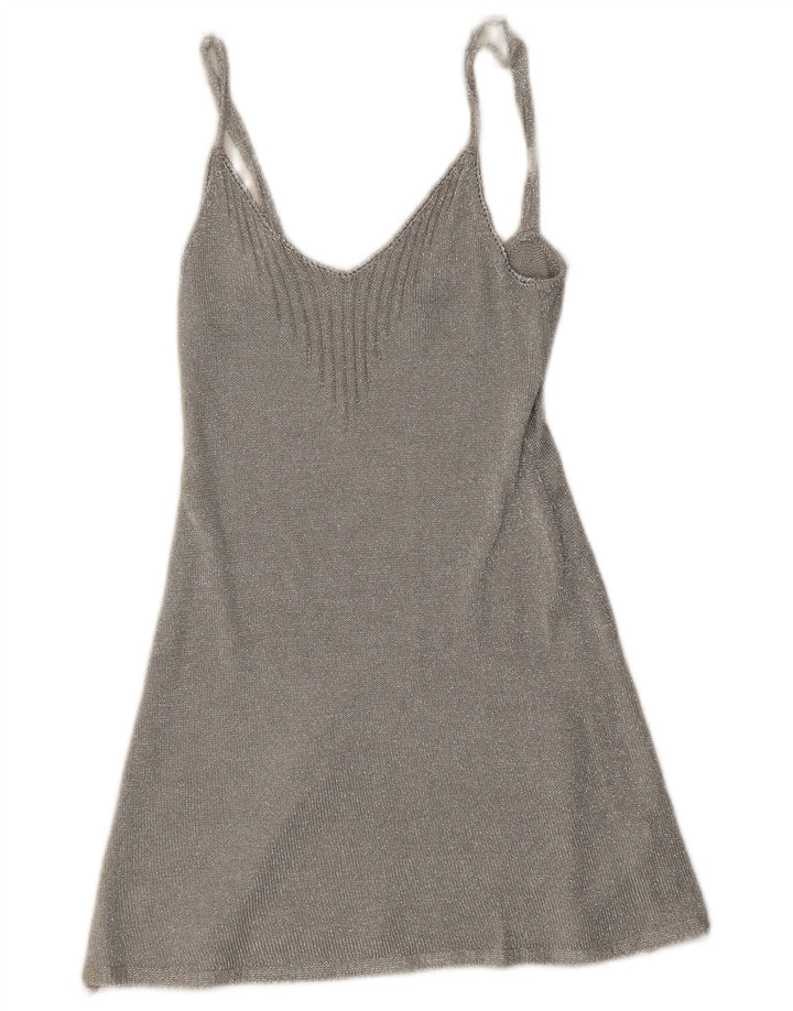 Damska sukienka na ramiączkach Topshop UK 8 Small Silver Wiskoza