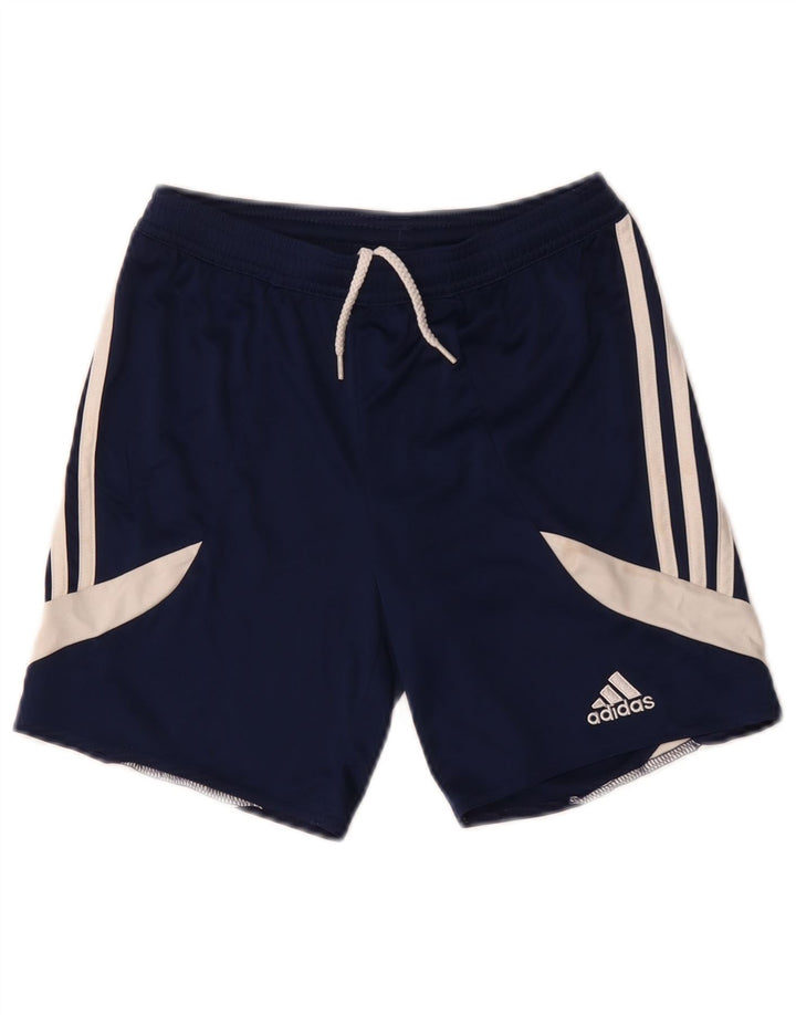 Chłopięce spodenki sportowe Adidas 9-10 lat Średni granatowy poliester z blokami kolorów
