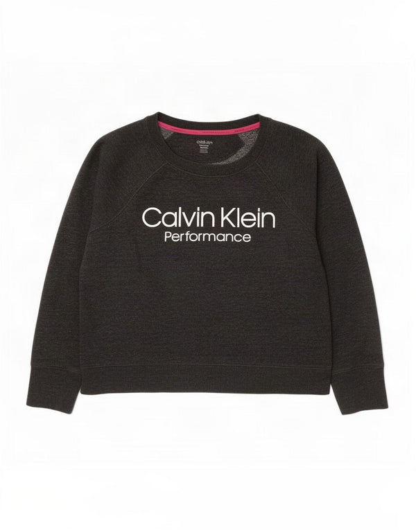 Damska bluza z grafiką Calvin Klein, UK 18 XL, szara bawełna