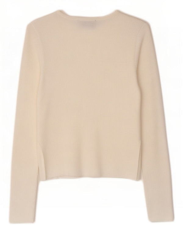 Sweter damski Zara Crop Cardigan UK 12 Średniobiała wiskoza