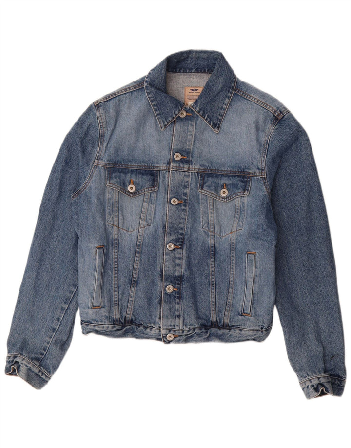 Vintage męska kurtka dżinsowa UK 38, średnia niebieska bawełna