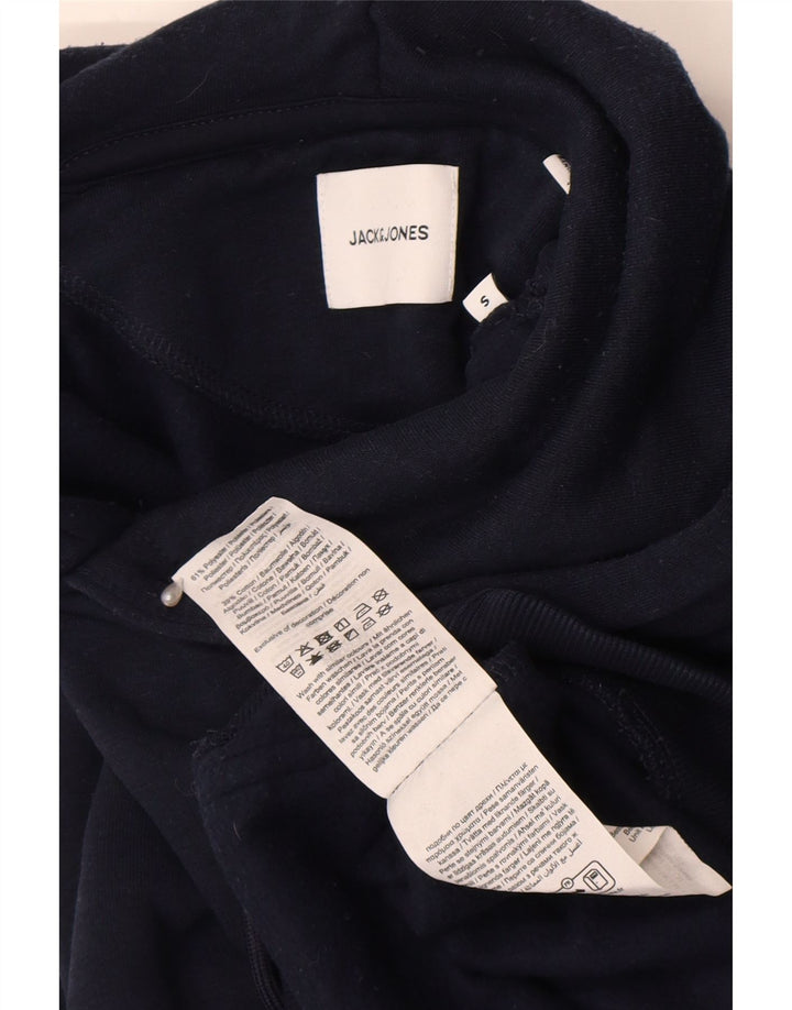Męski sweter z kapturem Jack & Jones, mały, granatowy, poliestrowy