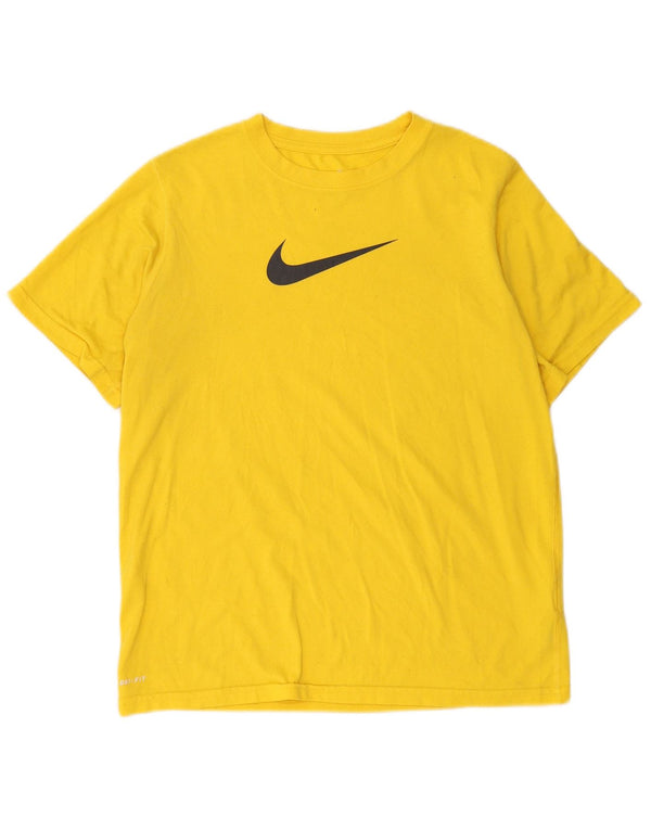 Damski T-shirt Nike Dri Fit Graphic Top UK 14, duży, żółty poliester