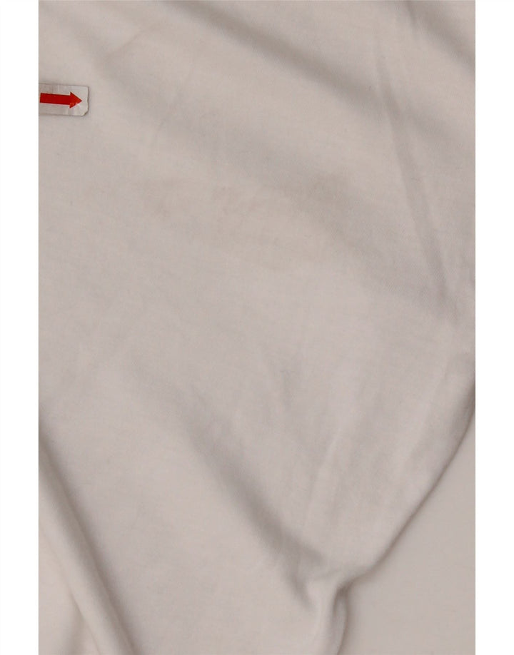 Damska koszulka o krótkim kroju z grafiką NEW BALANCE Top UK 10, mała, biała, bawełniana