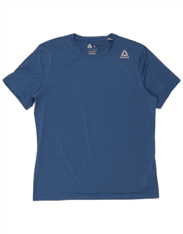 T-shirt męski Reebok, duży, niebieski, poliester