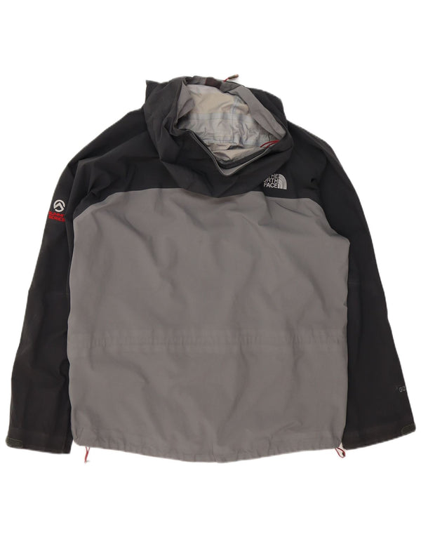 Męska kurtka przeciwdeszczowa z kapturem The North Face UK 40, duża, szara, z blokami kolorów