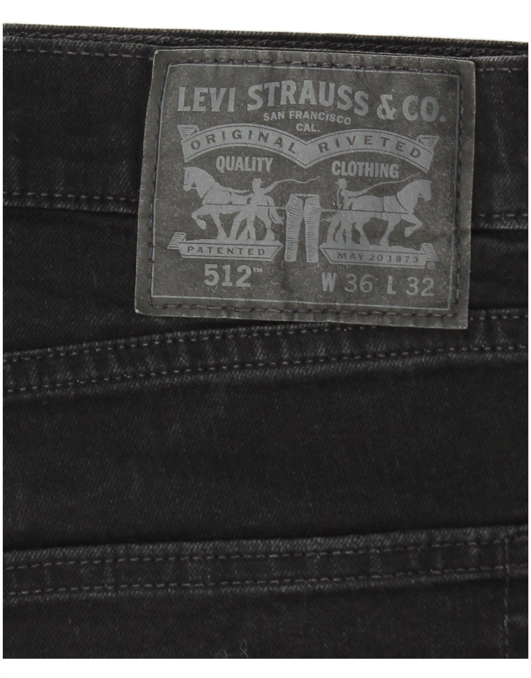 Męskie jeansy LEVI'S 512 Slim W36 L32 Czarna bawełna