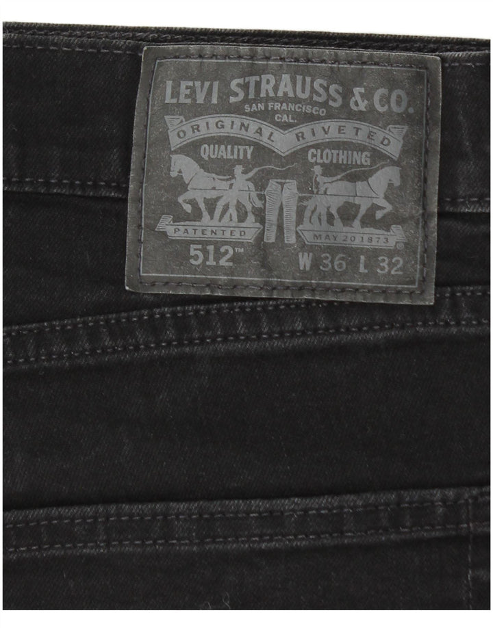 Męskie jeansy LEVI'S 512 Slim W36 L32 Czarna bawełna