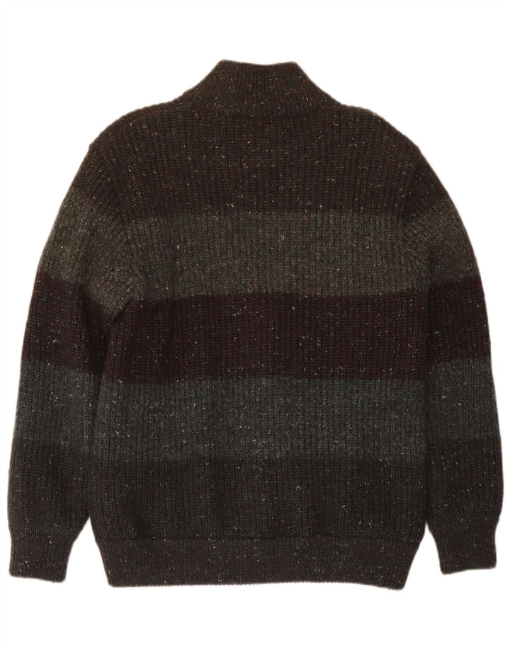 Sweter męski Peter Brown, średni, wełniany khaki w paski