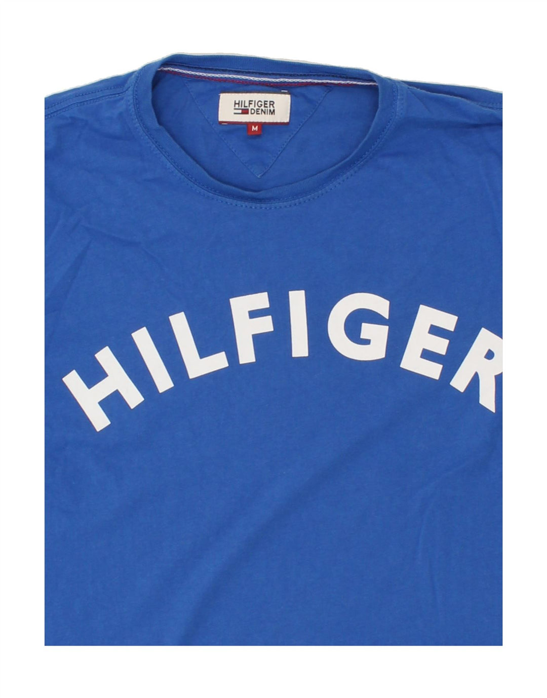 Męski T-shirt TOMMY HILFIGER z grafiką, średni niebieski, bawełniany