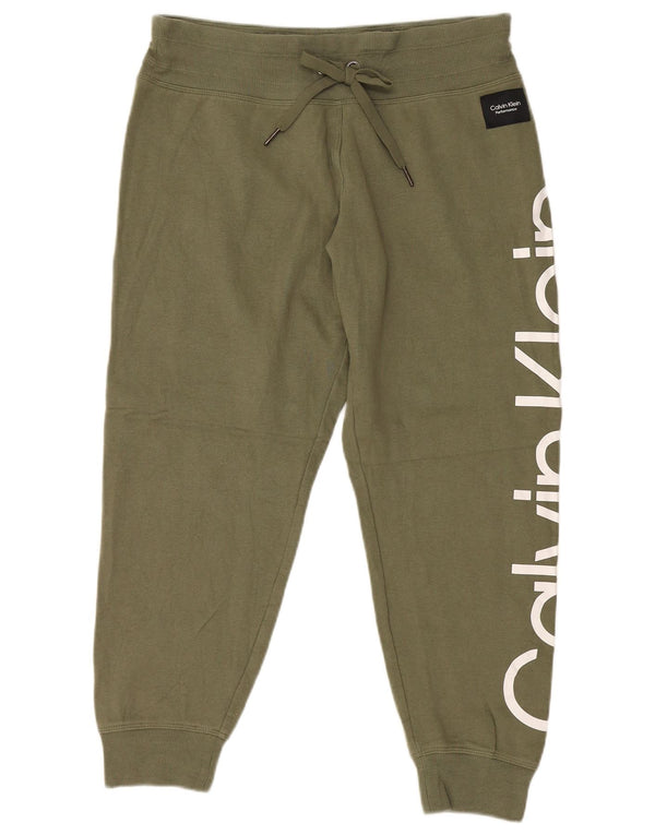 Damskie spodnie dresowe CALVIN KLEIN z grafiką Joggers UK 14 Medium Khaki