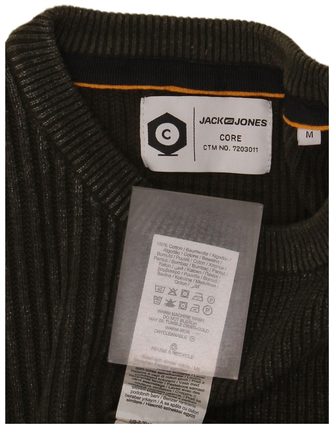 Męski sweter Jack & Jones z okrągłym dekoltem, średnio zielony, bawełniany