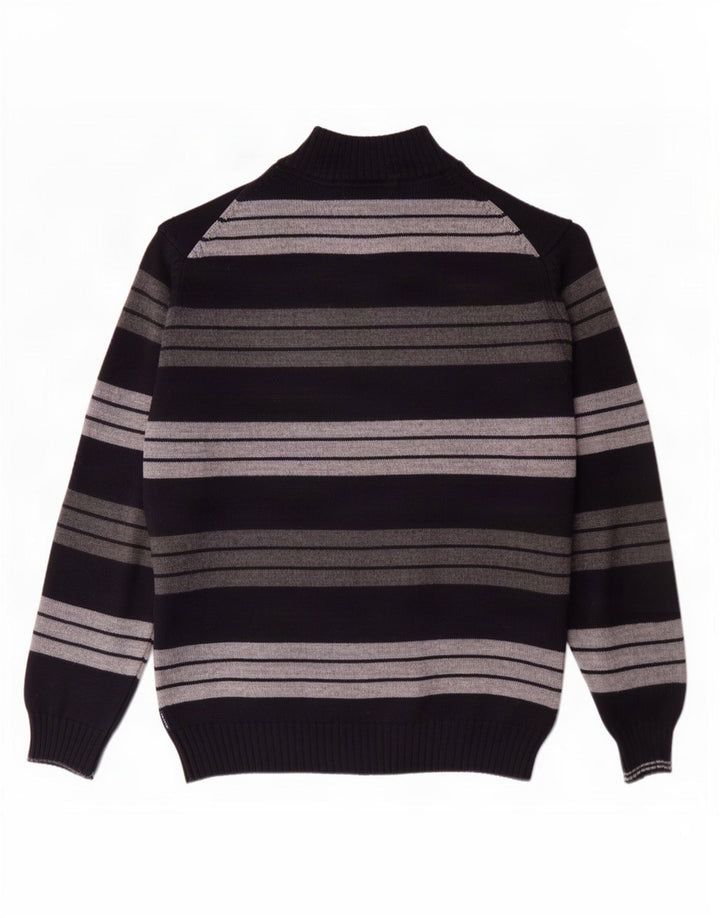 Il Granchio Męski sweter zapinany na zamek, duże granatowe paski