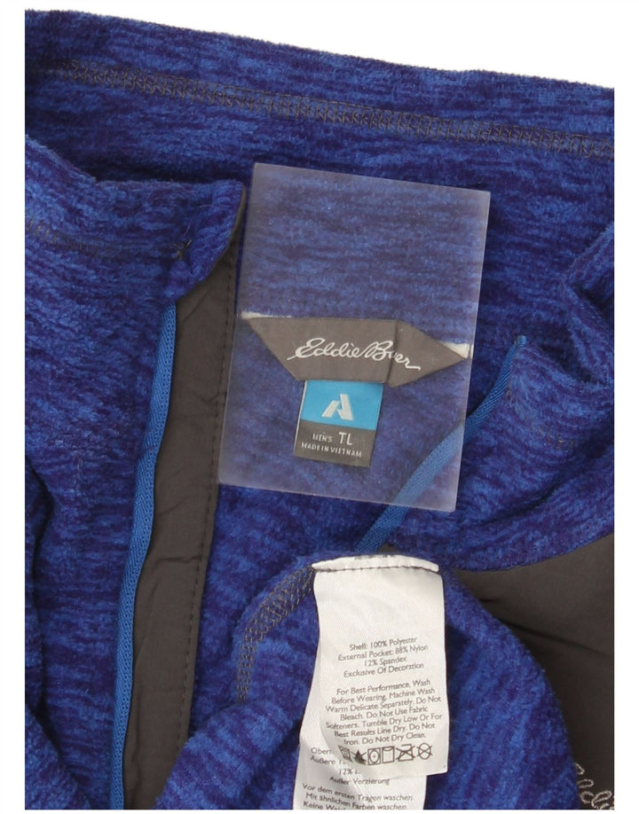 Męski sweter polarowy Eddie Bauer z zamkiem błyskawicznym, duży, niebieski, nakrapiany poliester