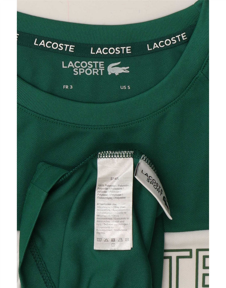 Męska koszulka z grafiką Lacoste, rozmiar 3, mała, zielona, z poliestru w blokach kolorów