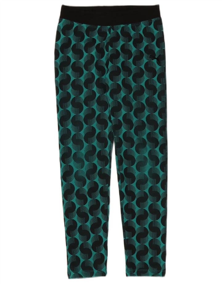 Legginsy Puma Dziewczęce 9-10 lat Średniozielony geometryczny poliester