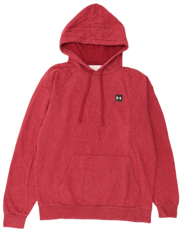 UNDER ARMOUR Męski sweter z kapturem, średnio czerwony, bawełniany