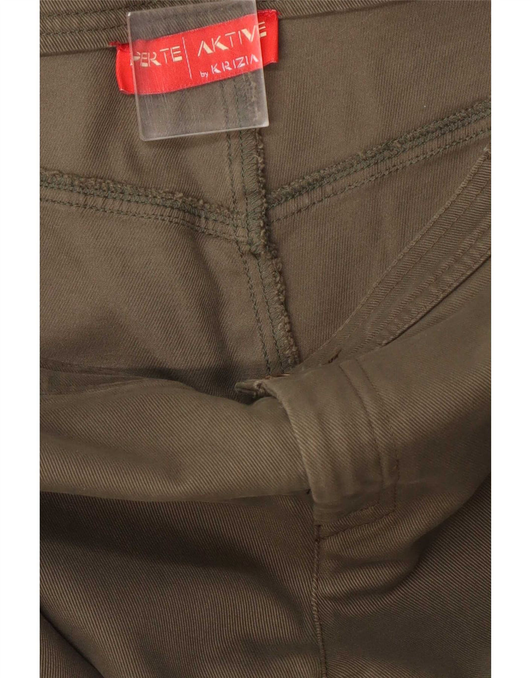 Damskie spodnie typu chino o prostym kroju Perte by Krizia W34 L33 Khaki