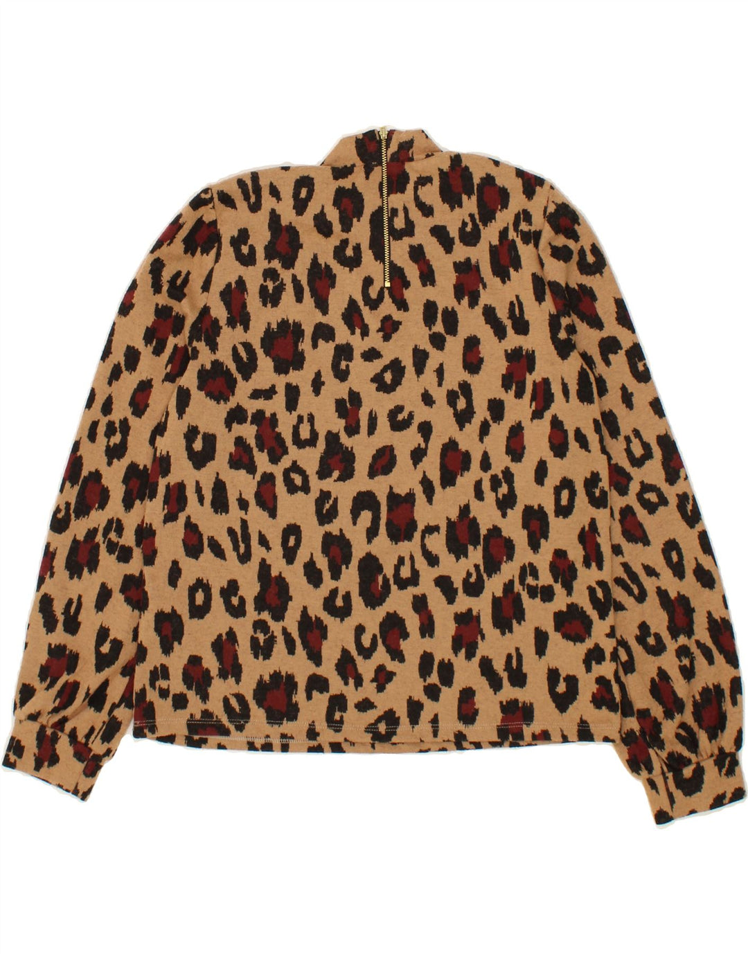 OASIS Womens Long Sleeve Blouse Top UK 14 Medium Brown Animal Print Vintage Oasis and Second-Hand Oasis from Messina Hembry 