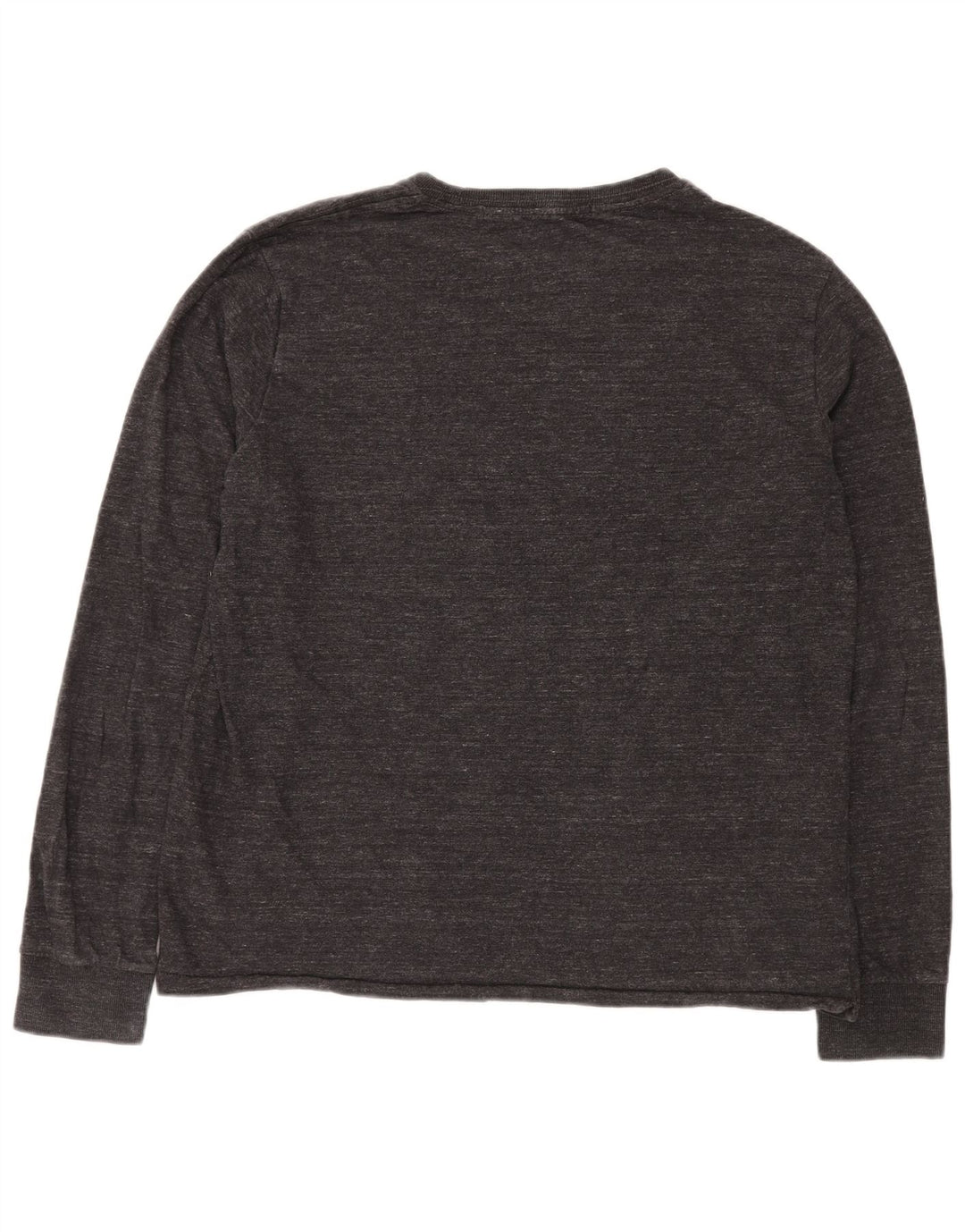 SUPERDRY Męski top z długim rękawem 2XL, szara, nakrapiana bawełna