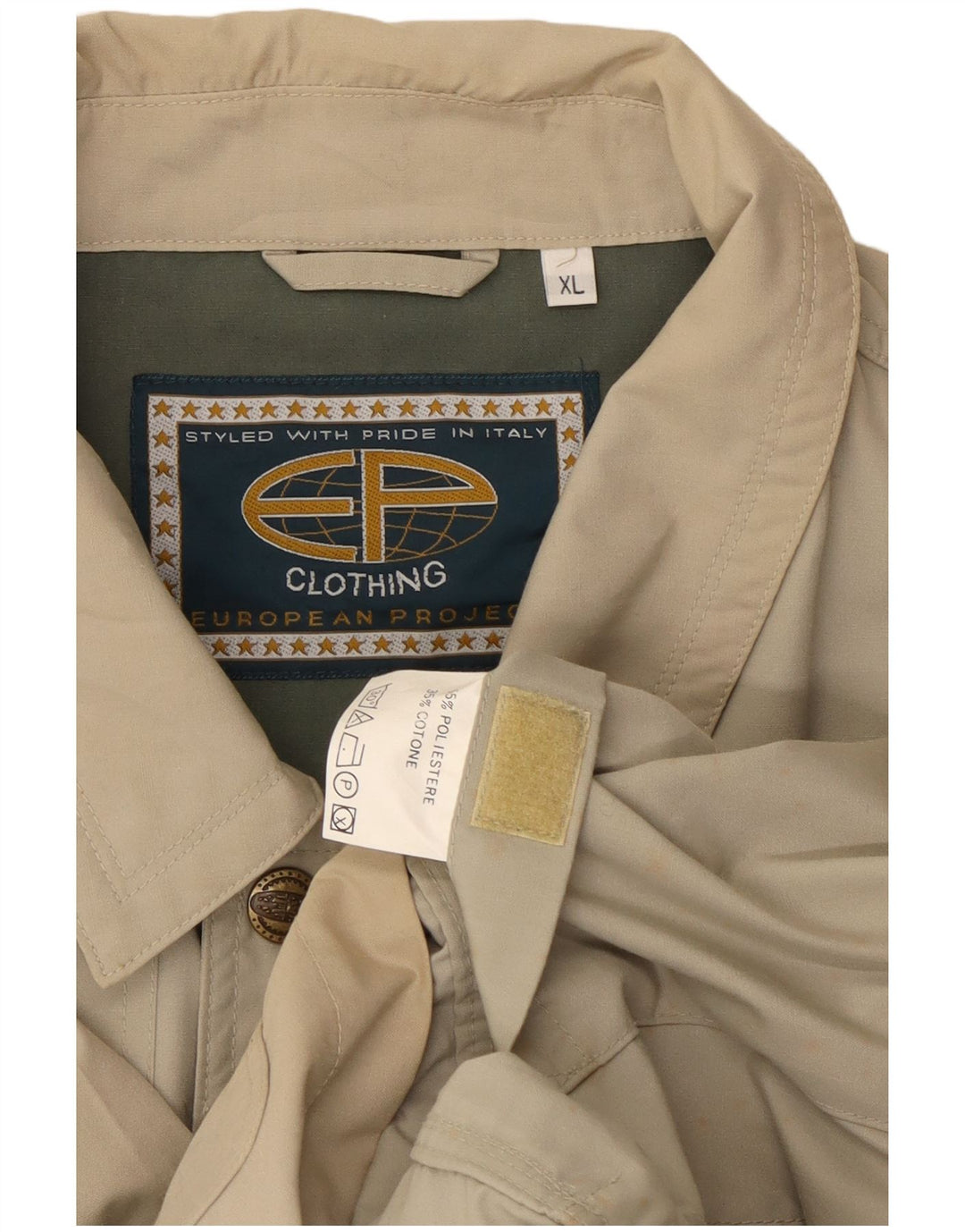 Męska kurtka użytkowa Vintage UK 42 XL Beżowy poliester