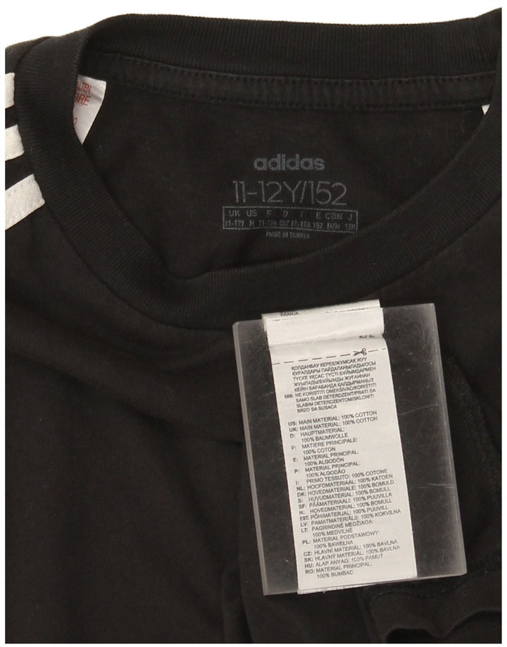 Adidas Chłopięcy T-Shirt Top 11-12 Lat Czarna Bawełna