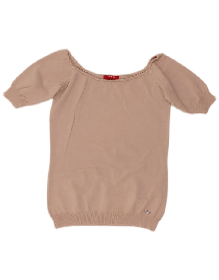 Damska bluzka Guess Crop Top UK 12 Średnioróżowa wiskoza