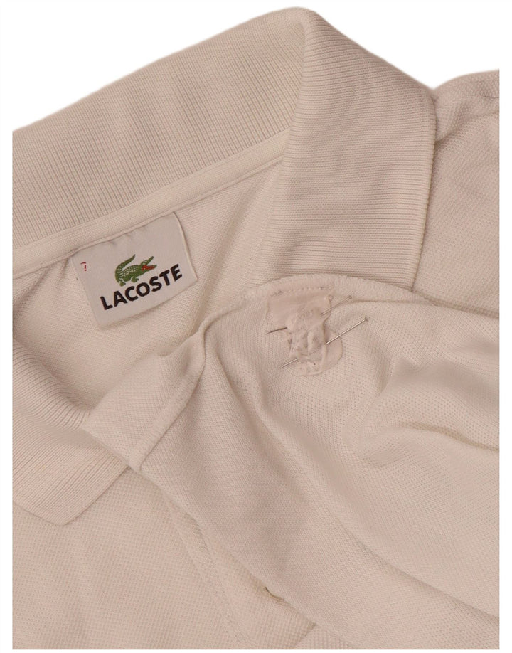 Męska koszulka polo Lacoste, rozmiar 7, 2XL, biała, bawełniana