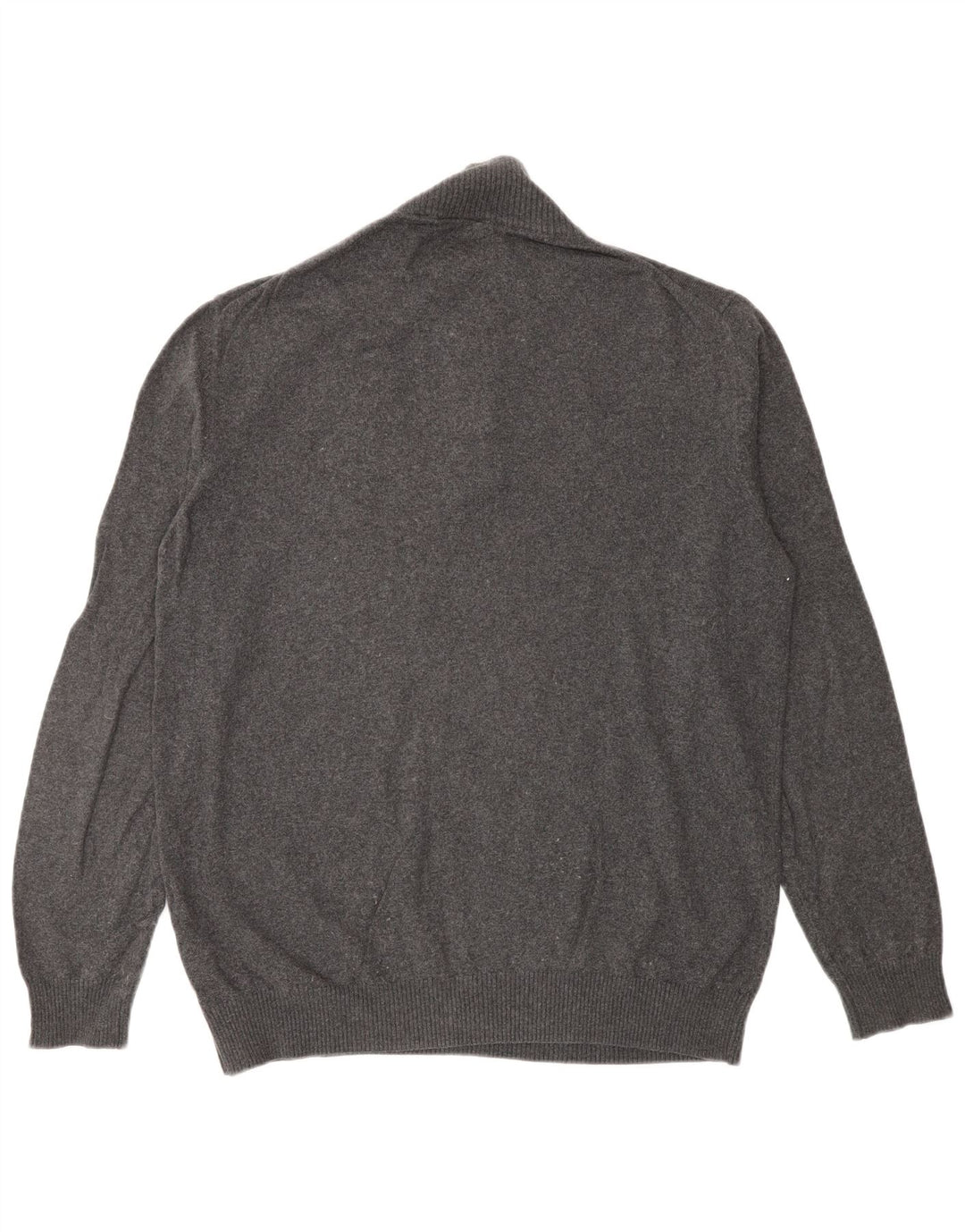 Lyle & Scott Męski sweter z zamkiem błyskawicznym, duży, szary, bawełniany