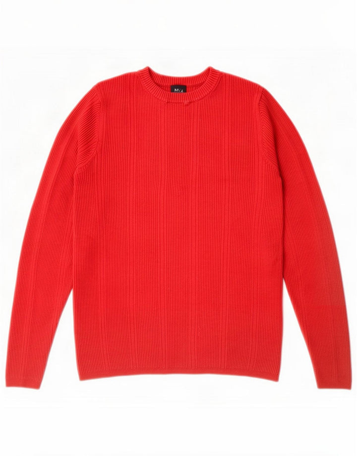 Marks & Spencer Damski top z długim rękawem UK 14 Medium Red Wiskoza