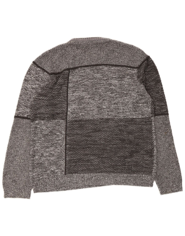 Damski sweter z wycięciem pod szyją Pioneer UK 20 2XL Szary z blokami kolorów