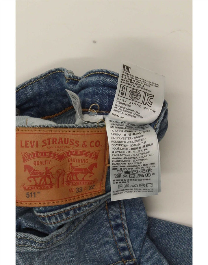 Męskie jeansy Levi's 511 Cropped W33 L25 Niebieskie bawełniane