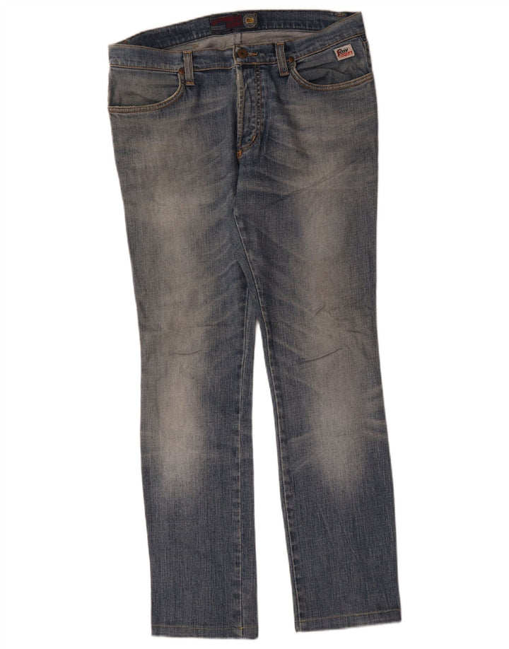 Damskie jeansy slim Roy Rogers W34 L30 Niebieskie bawełniane